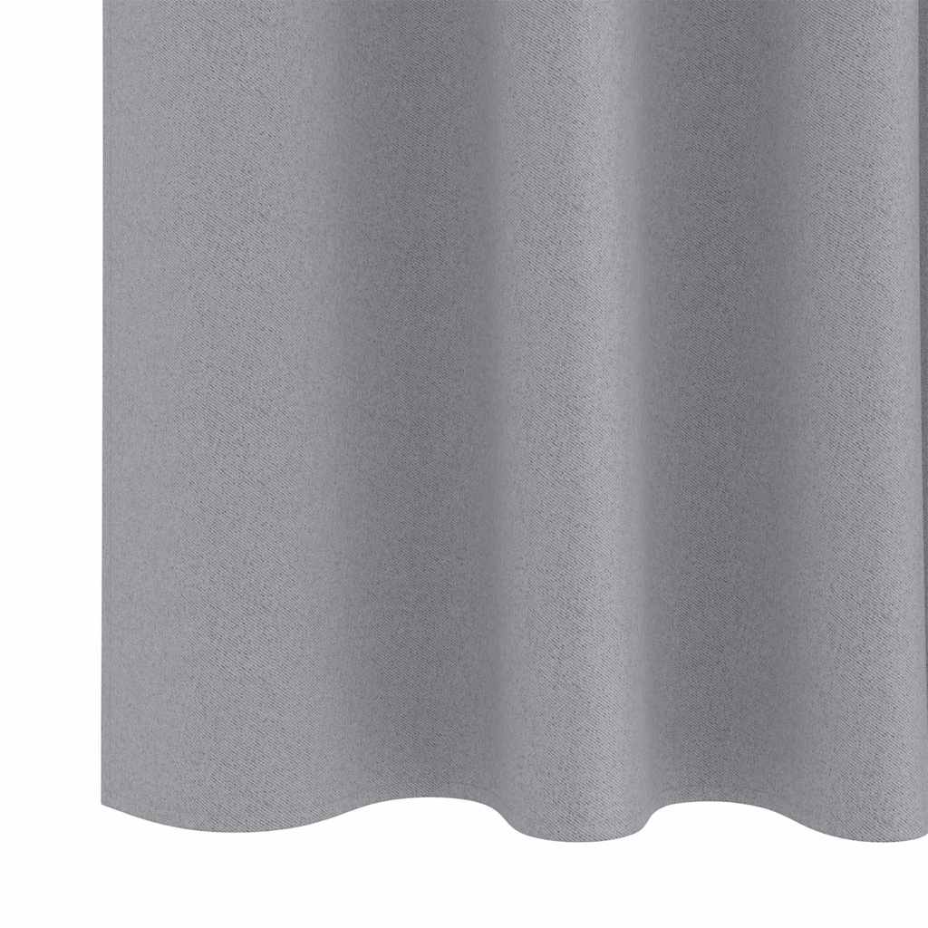vidaXL Firany blackout z kółkami 2 pcs Jasnoszary 260 x 140 cm