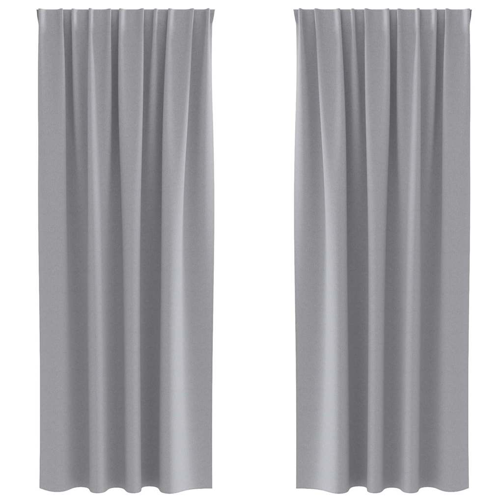 vidaXL Firany blackout z kółkami 2 pcs Jasnoszary 260 x 140 cm