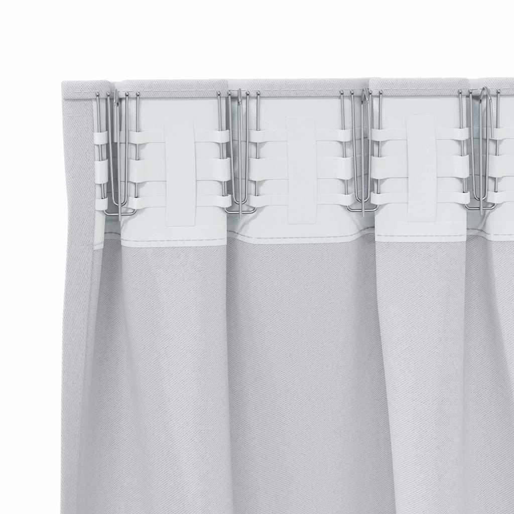 vidaXL Firany blackout z kółkami 2 pcs Jasnoszary 140 x 140 cm