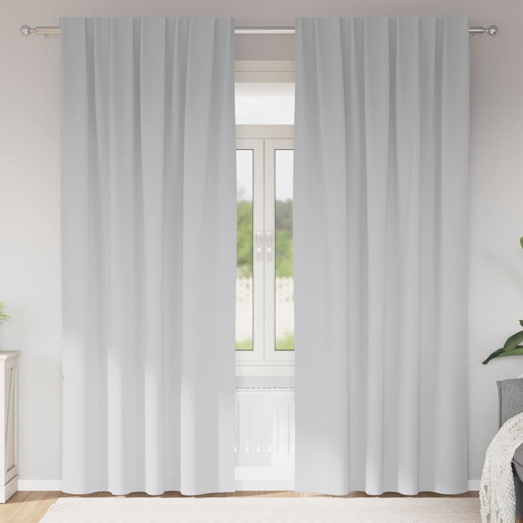 vidaXL Firany blackout z kółkami 2 pcs Jasnoszary 260 x 140 cm
