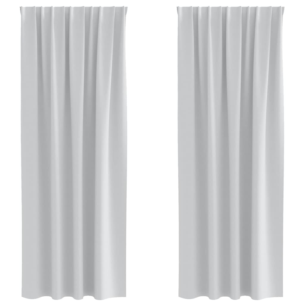 vidaXL Firany blackout z kółkami 2 pcs Jasnoszary 260 x 140 cm