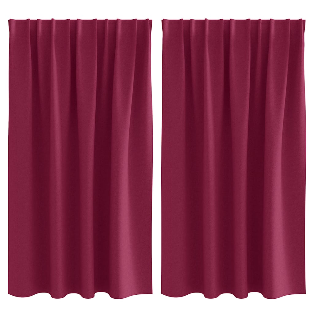 vidaXL Firany blackout z kółkami 2 pcs Czerwone wino 140 x 140 cm