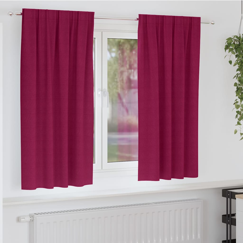 vidaXL Firany blackout z kółkami 2 pcs Czerwone wino 175 x 140 cm