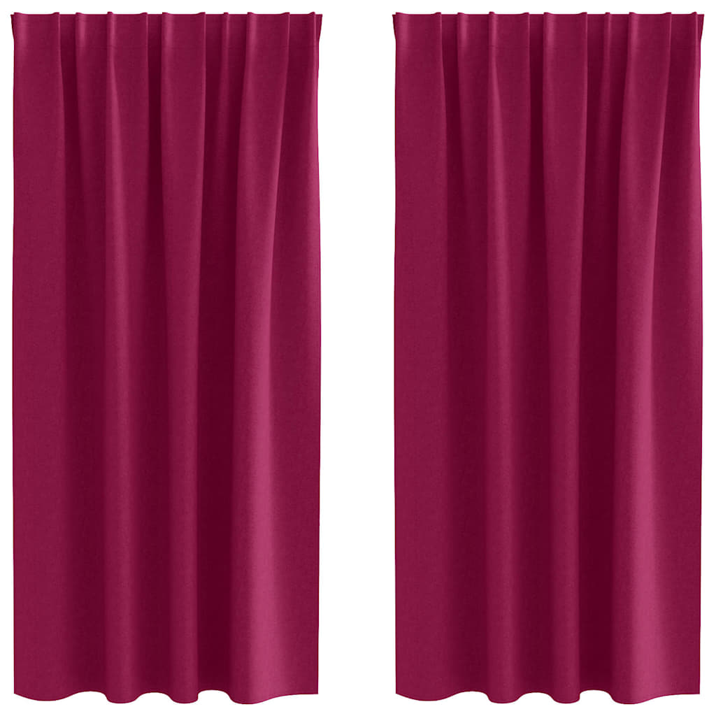vidaXL Firany blackout z kółkami 2 pcs Czerwone wino 175 x 140 cm