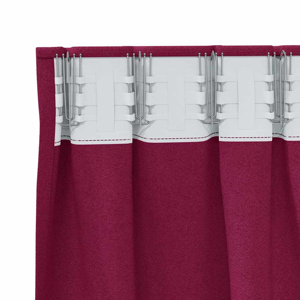 vidaXL Firany blackout z kółkami 2 pcs Czerwone wino 225 x 140 cm