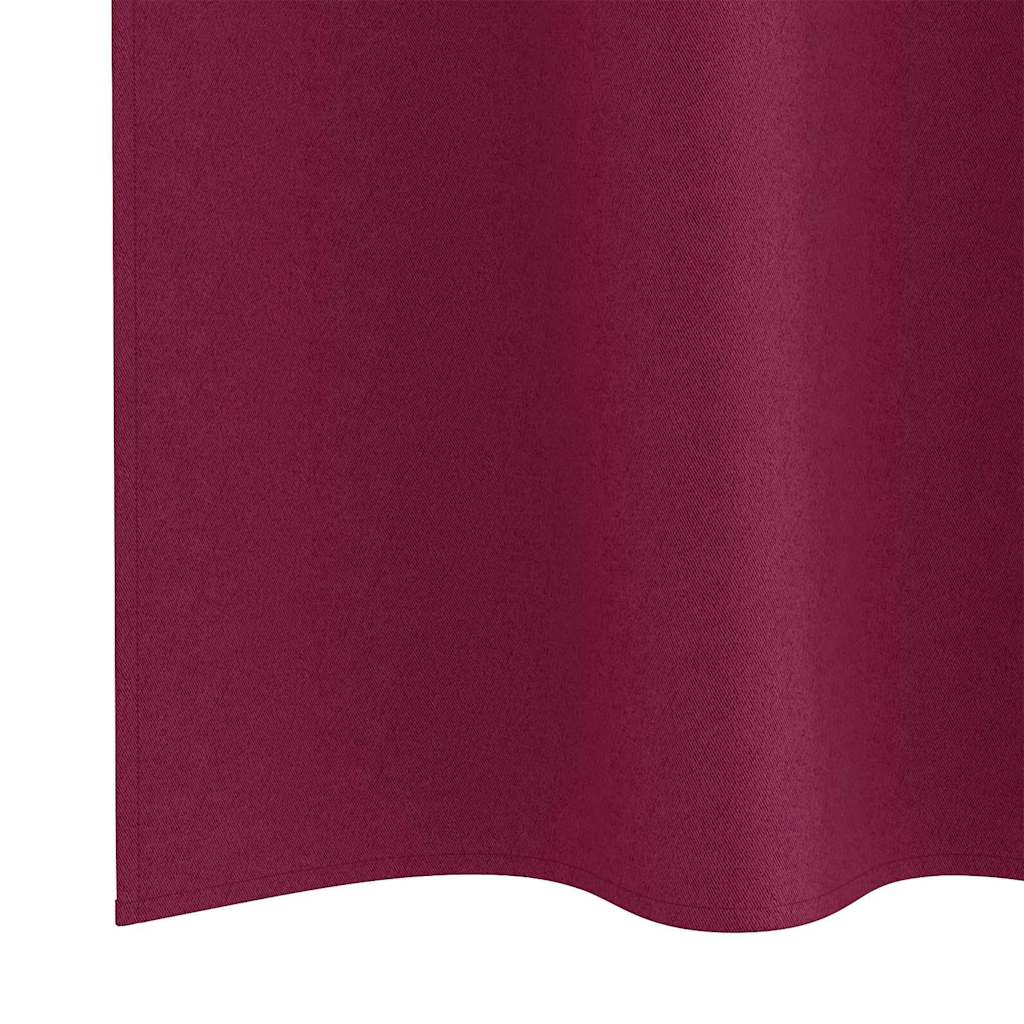 vidaXL Firany blackout z kółkami 2 pcs Czerwone wino 225 x 140 cm