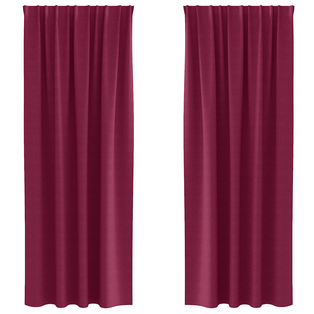 vidaXL Firany blackout z kółkami 2 pcs Czerwone wino 225 x 140 cm