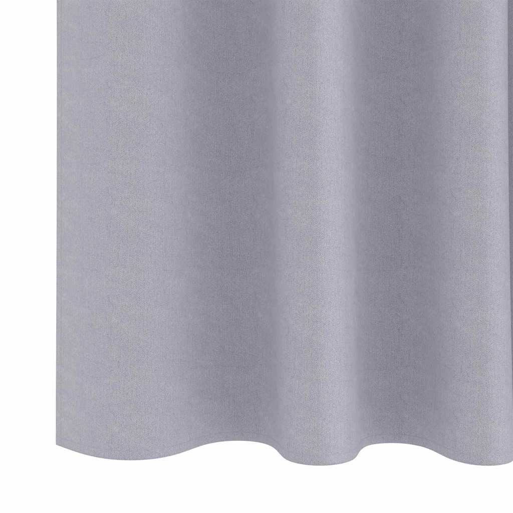 vidaXL Firany blackout z kółkami 2 pcs Metaliczny Szary 175 x 140 cm