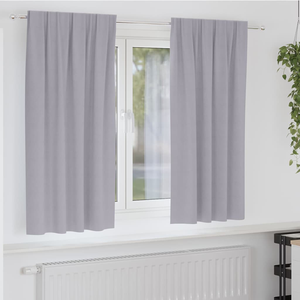 vidaXL Firany blackout z kółkami 2 pcs Metaliczny Szary 175 x 140 cm