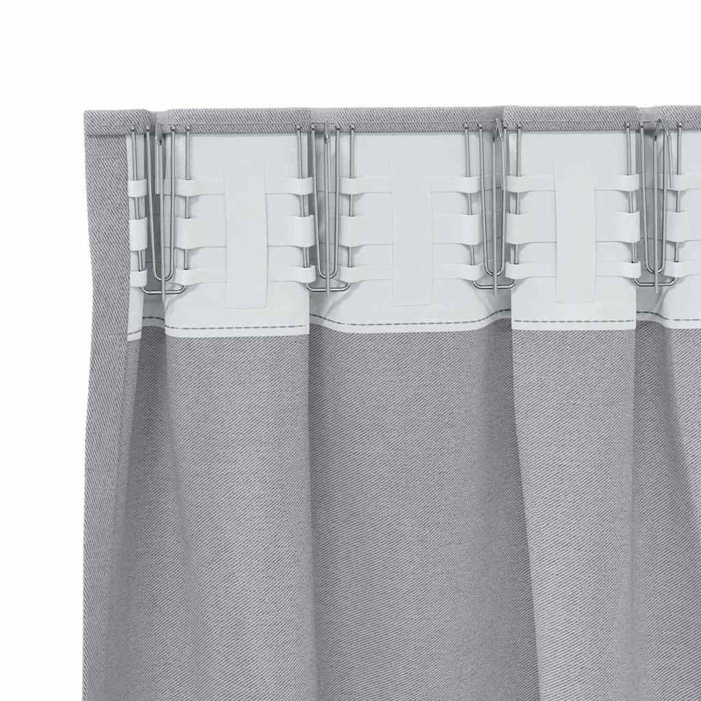 vidaXL Firany blackout z kółkami 2 pcs Metaliczny Szary 225 x 140 cm