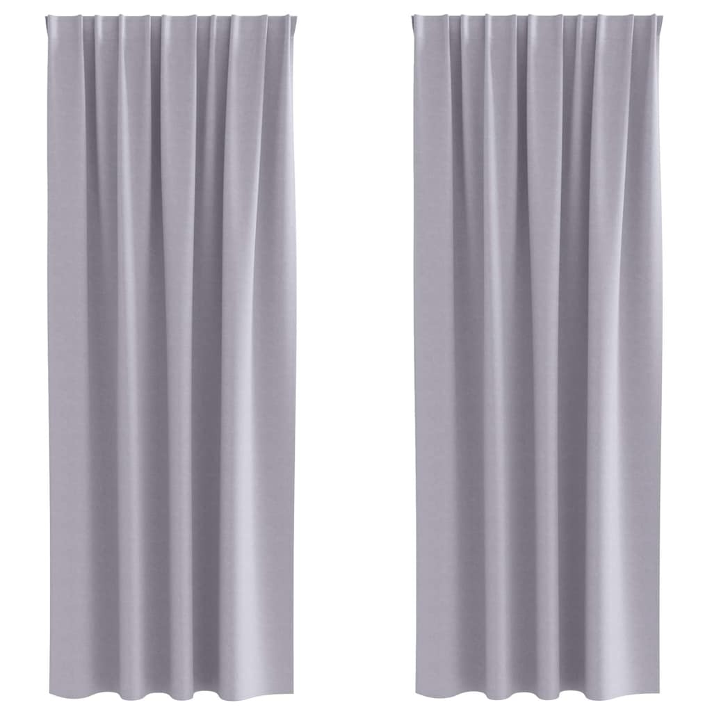 vidaXL Firany blackout z kółkami 2 pcs Metaliczny Szary 245 x 140 cm
