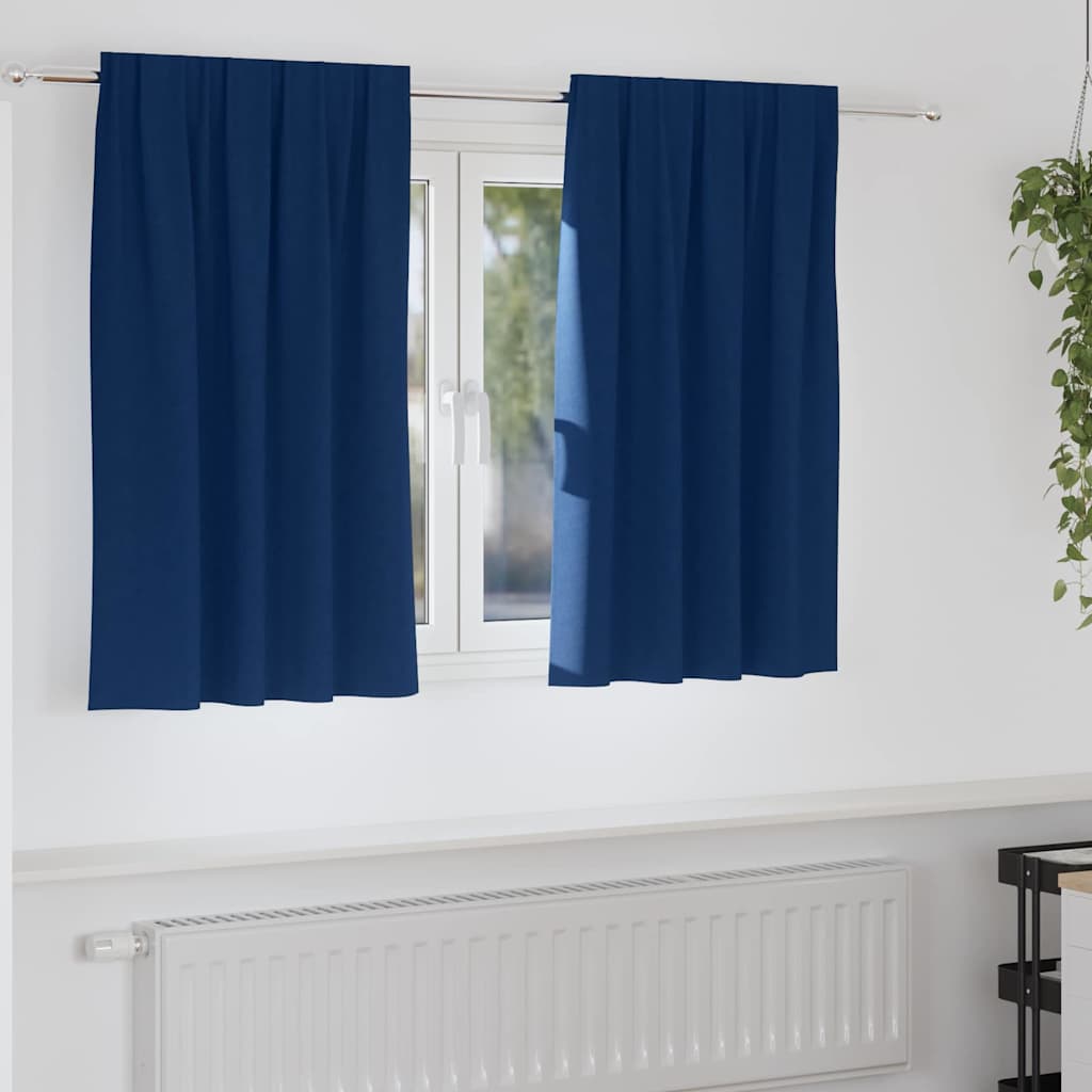 vidaXL Firany blackout z kółkami 2 pcs Ciemnoniebieski 140 x 140 cm