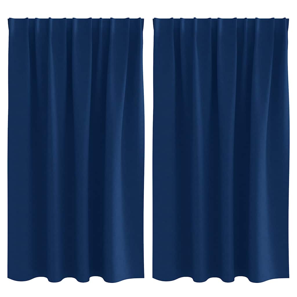 vidaXL Firany blackout z kółkami 2 pcs Ciemnoniebieski 140 x 140 cm