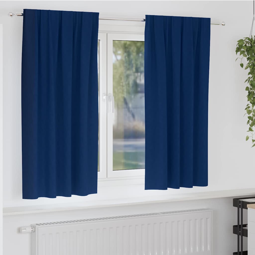 vidaXL Firany blackout z kółkami 2 pcs Ciemnoniebieski 175 x 140 cm