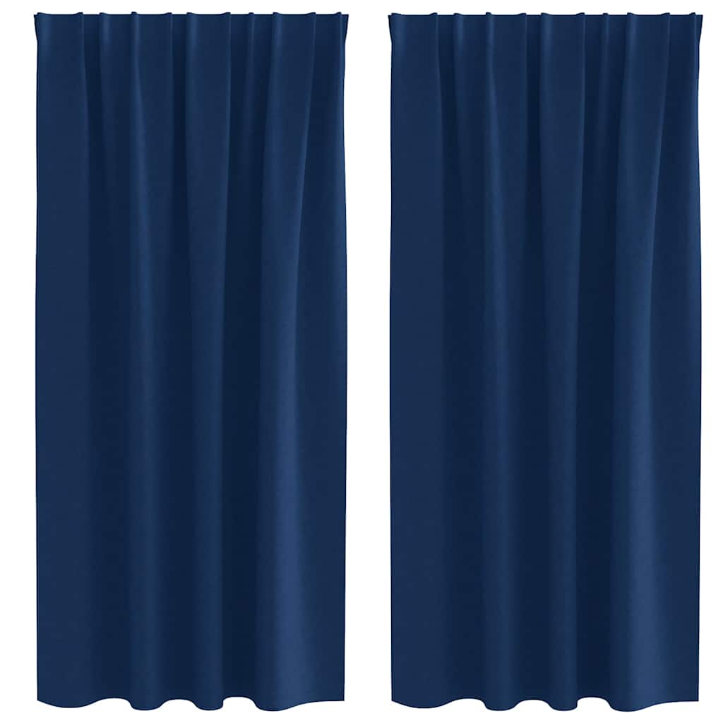 vidaXL Firany blackout z kółkami 2 pcs Ciemnoniebieski 175 x 140 cm