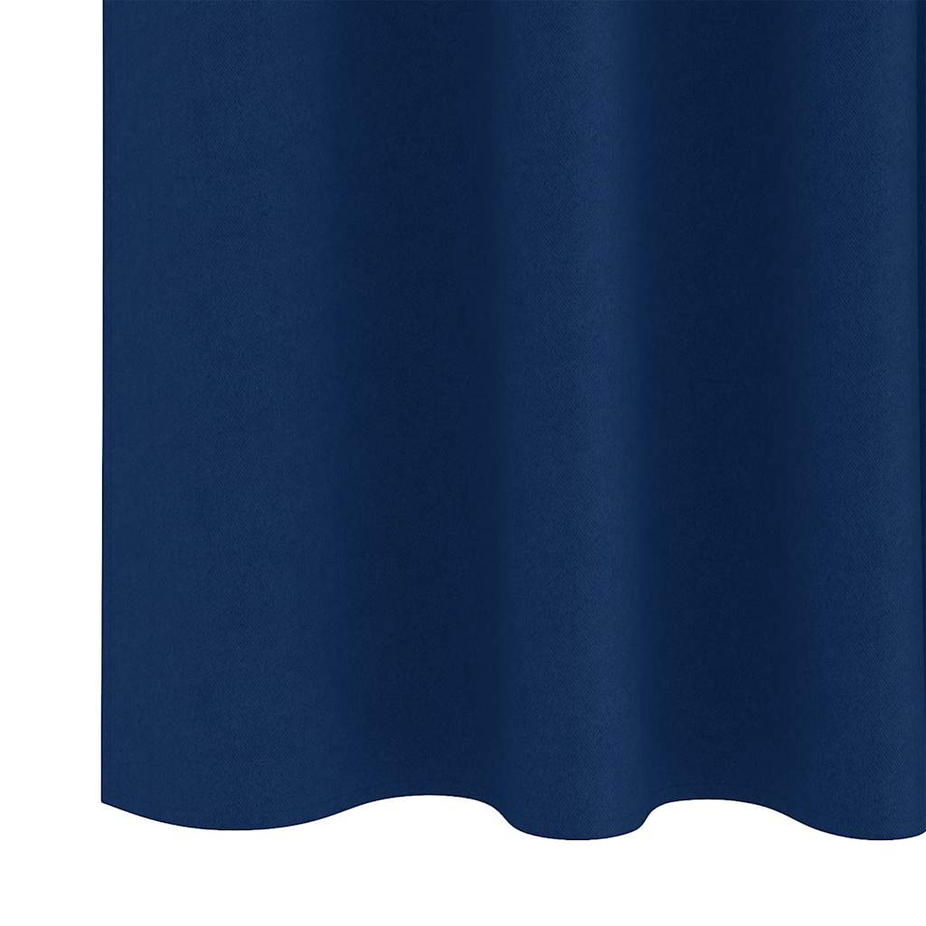 vidaXL Firany blackout z kółkami 2 pcs Ciemnoniebieski 225 x 140 cm