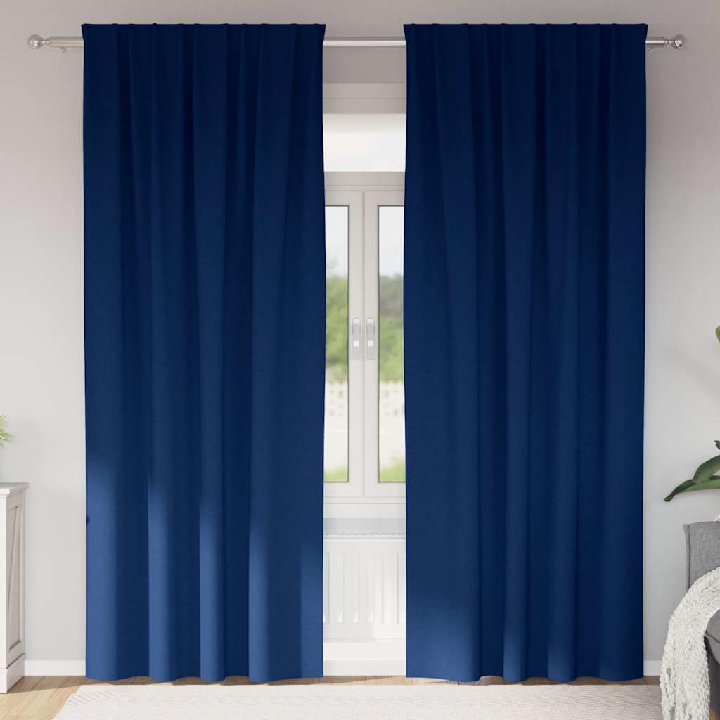 vidaXL Firany blackout z kółkami 2 pcs Ciemnoniebieski 225 x 140 cm