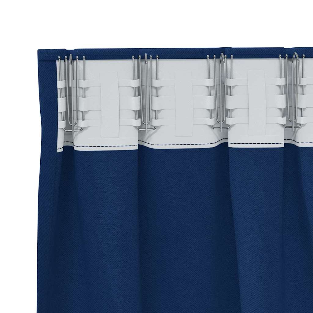 vidaXL Firany blackout z kółkami 2 pcs Ciemnoniebieski 245 x 140 cm