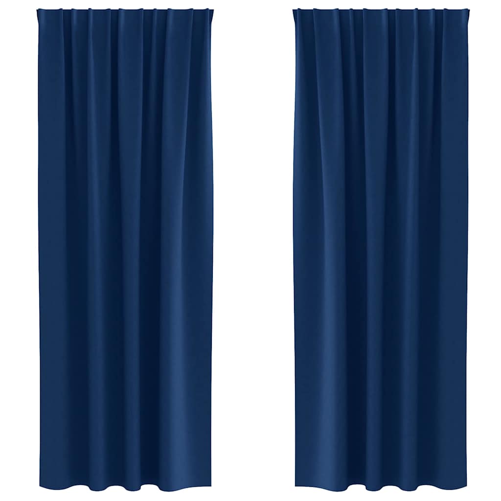 vidaXL Firany blackout z kółkami 2 pcs Ciemnoniebieski 260 x 140 cm