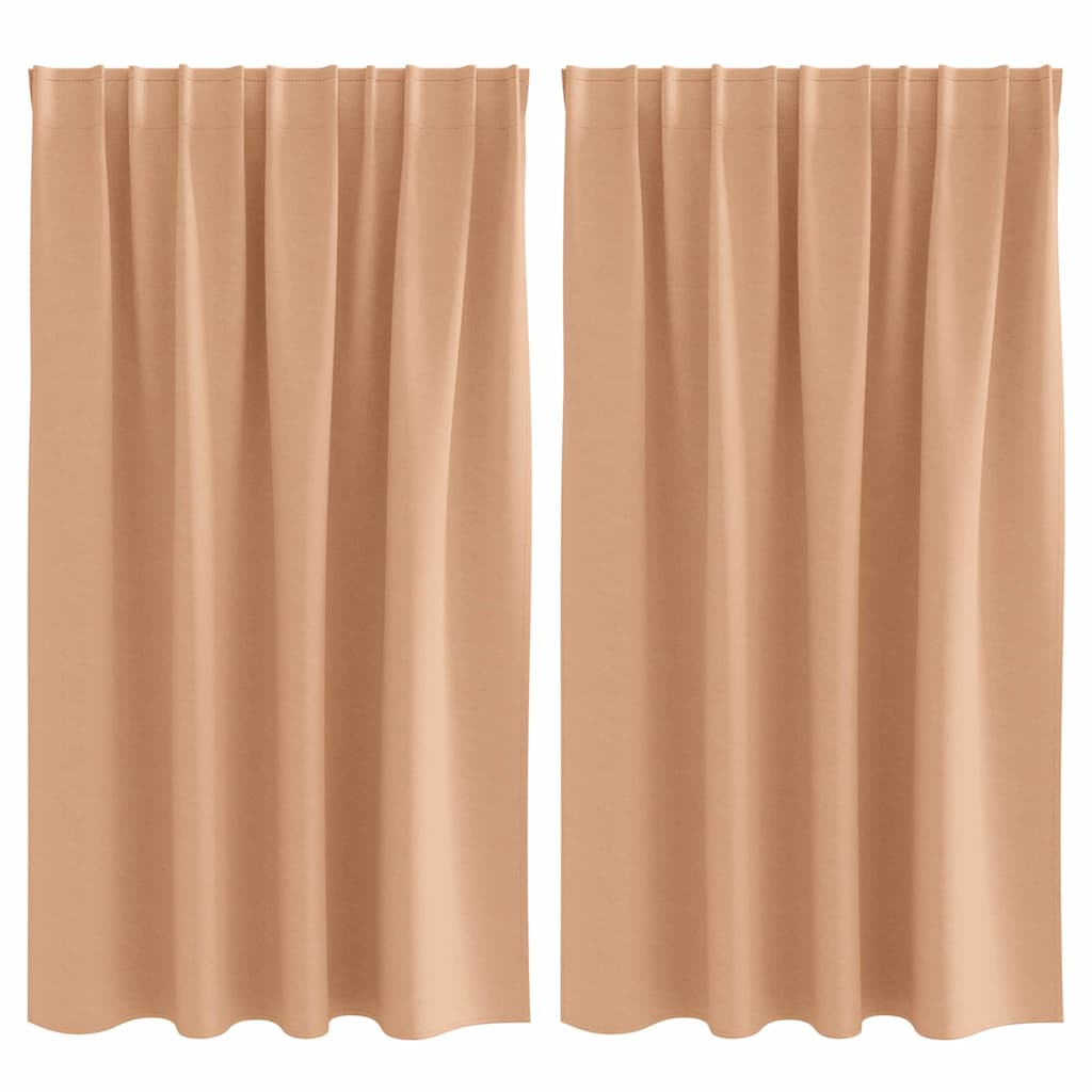 vidaXL Firany blackout z kółkami 2 pcs Jasny Brąz 140 x 140 cm