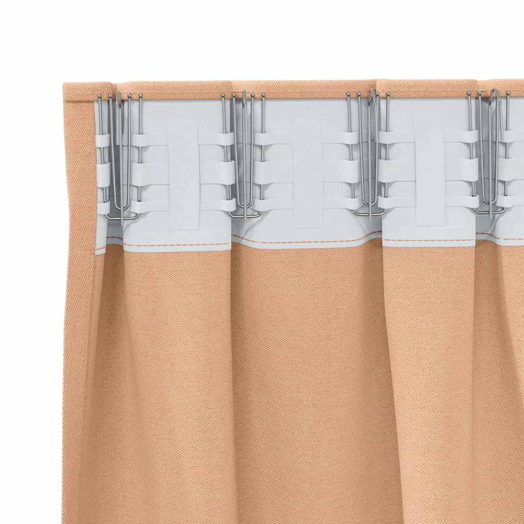 vidaXL Firany blackout z kółkami 2 pcs Jasny Brąz 245 x 140 cm