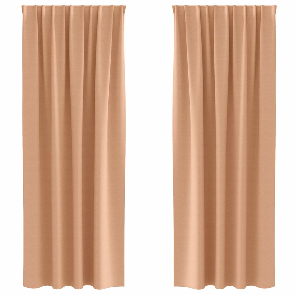 vidaXL Firany blackout z kółkami 2 pcs Jasny Brąz 245 x 140 cm