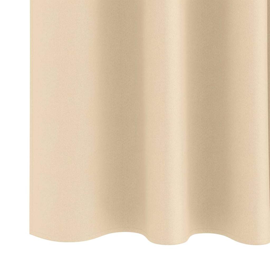 vidaXL Firany blackout z kółkami 2 pcs Kremowy 140 x 140 cm Poliester