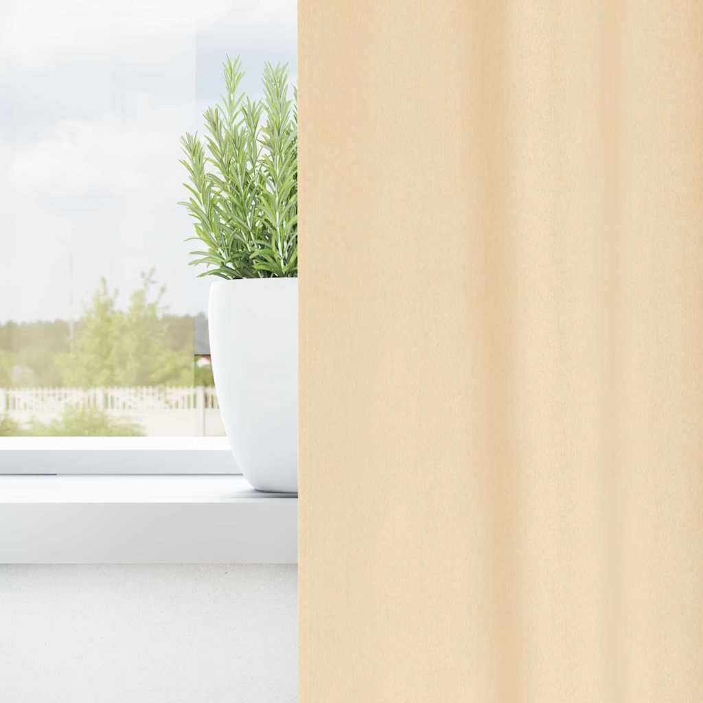 vidaXL Firany blackout z kółkami 2 pcs Kremowy 140 x 140 cm Poliester