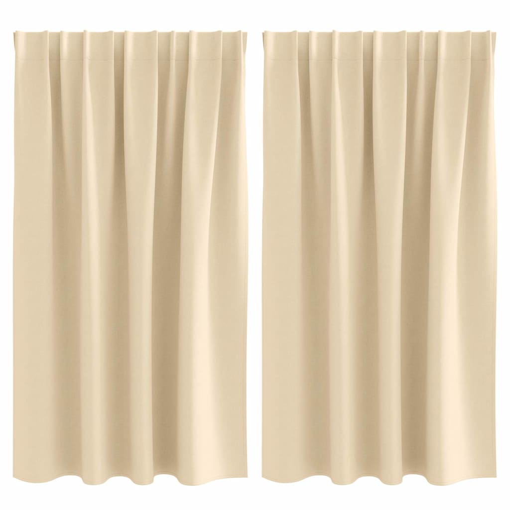 vidaXL Firany blackout z kółkami 2 pcs Kremowy 140 x 140 cm Poliester