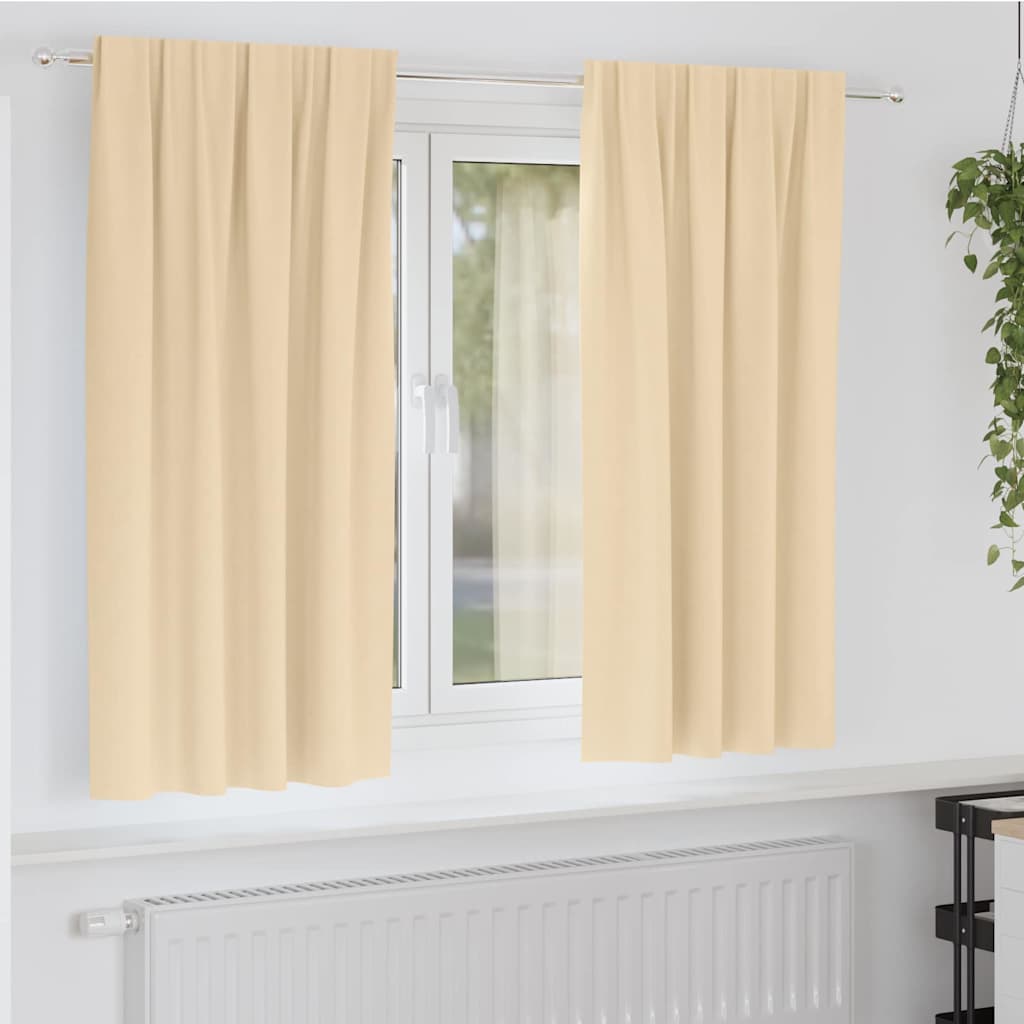 vidaXL Firany blackout z kółkami 2 pcs Kremowy 175 x 140 cm Poliester