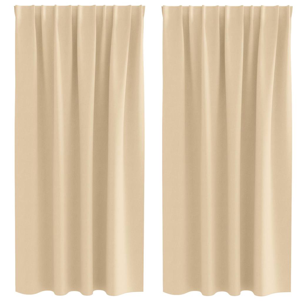 vidaXL Firany blackout z kółkami 2 pcs Kremowy 175 x 140 cm Poliester