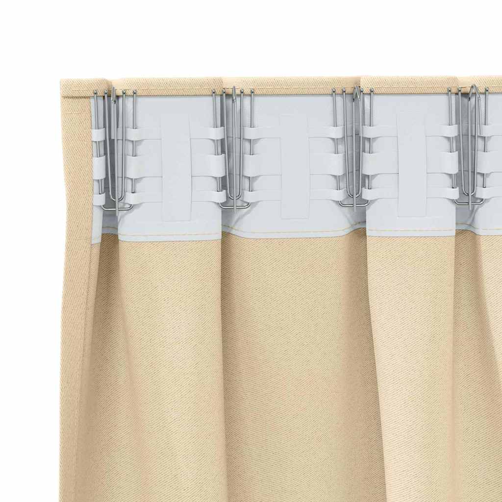 vidaXL Firany blackout z kółkami 2 pcs Kremowy 245 x 140 cm Poliester
