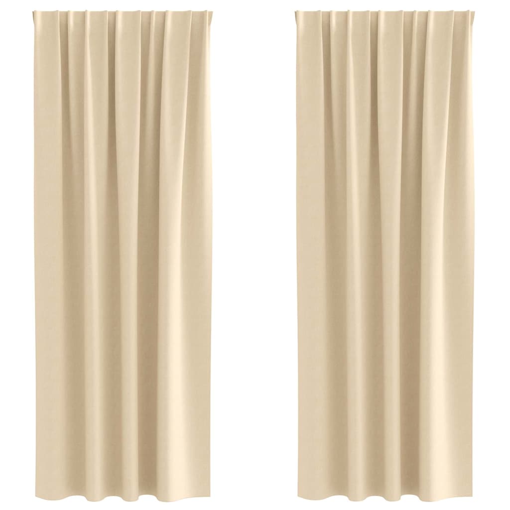 vidaXL Firany blackout z kółkami 2 pcs Kremowy 245 x 140 cm Poliester
