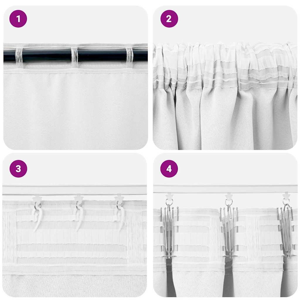 vidaXL Firany blackout z kółkami 2 pcs Jasna biel 140 x 140 cm