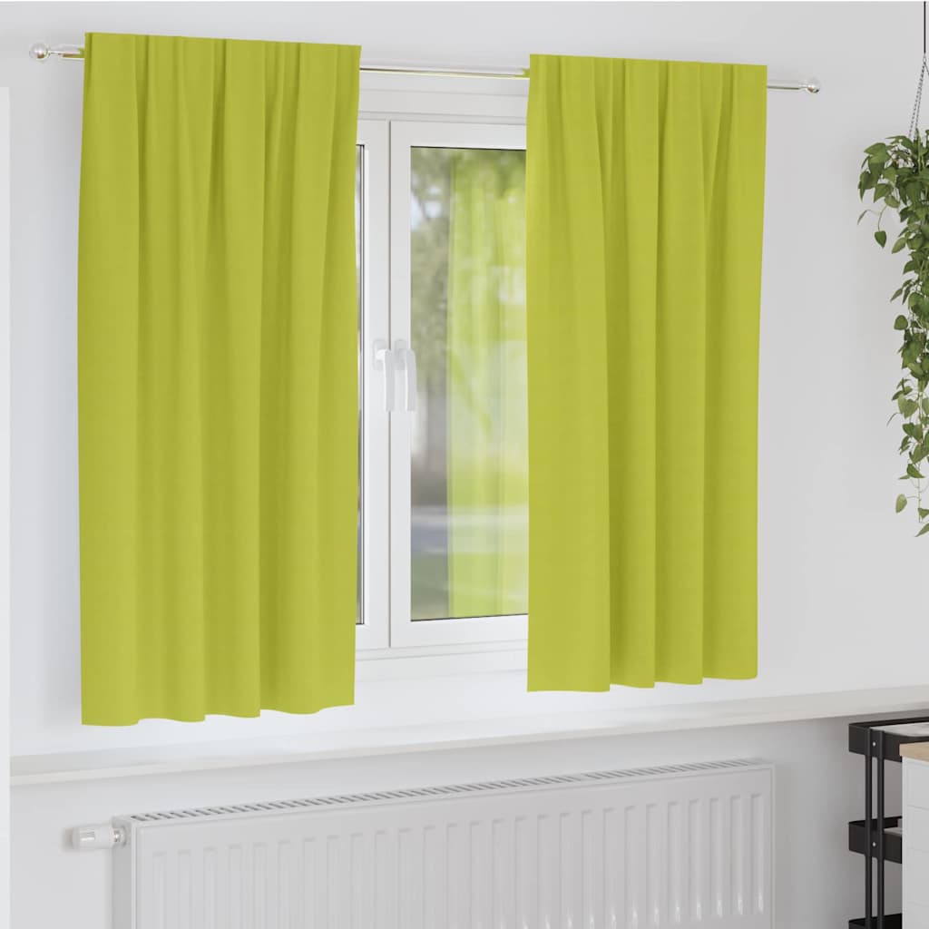 vidaXL Firany blackout z kółkami 2 pcs Zielony 175 x 140 cm Poliester