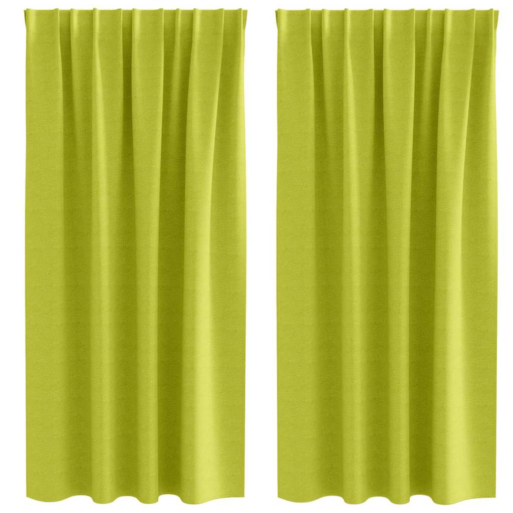 vidaXL Firany blackout z kółkami 2 pcs Zielony 175 x 140 cm Poliester