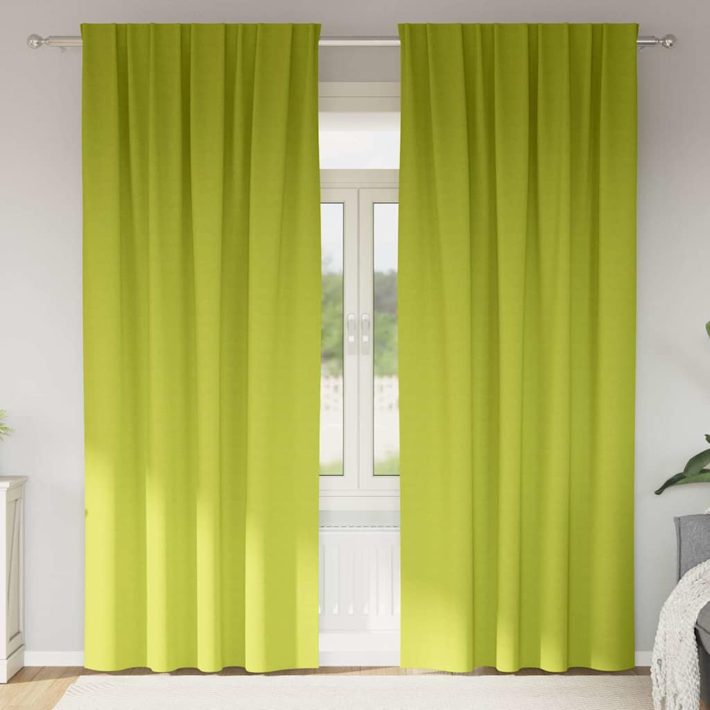 vidaXL Firany blackout z kółkami 2 pcs Zielony 225 x 140 cm Poliester