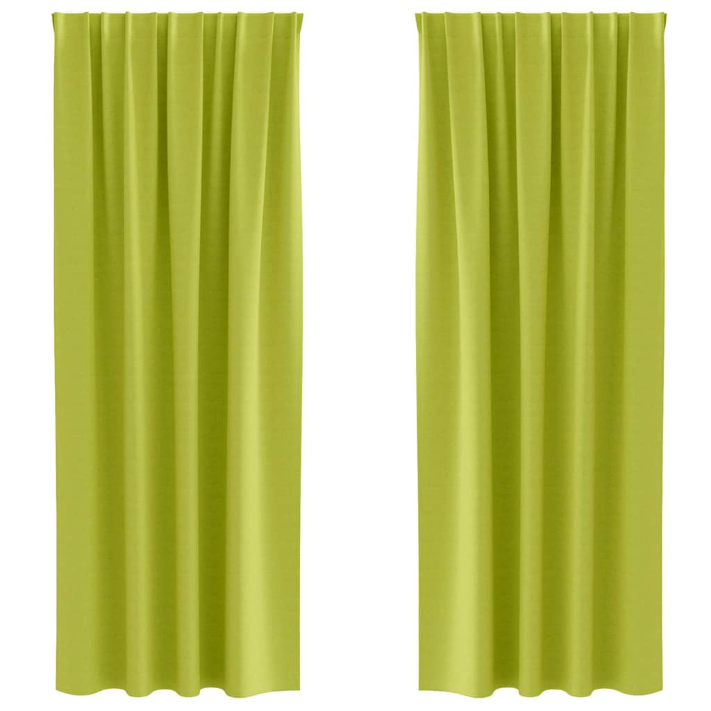 vidaXL Firany blackout z kółkami 2 pcs Zielony 245 x 140 cm Poliester