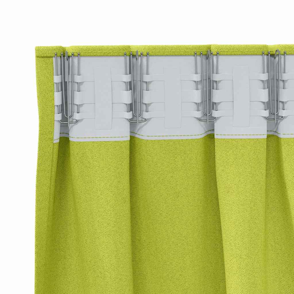 vidaXL Firany blackout z kółkami 2 pcs Zielony 260 x 140 cm Poliester