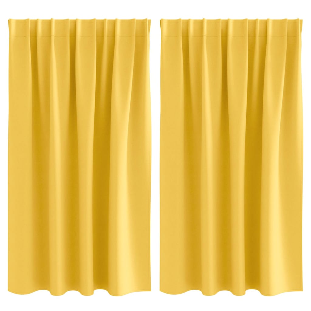 vidaXL Firany blackout z kółkami 2 pcs Musztardowy Żółty 140 x 140 cm