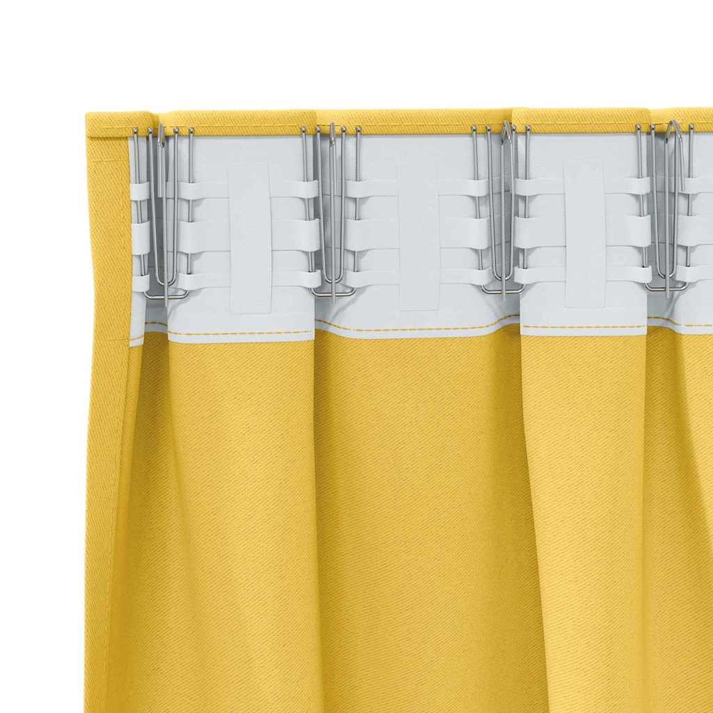 vidaXL Firany blackout z kółkami 2 pcs Musztardowy Żółty 245 x 140 cm