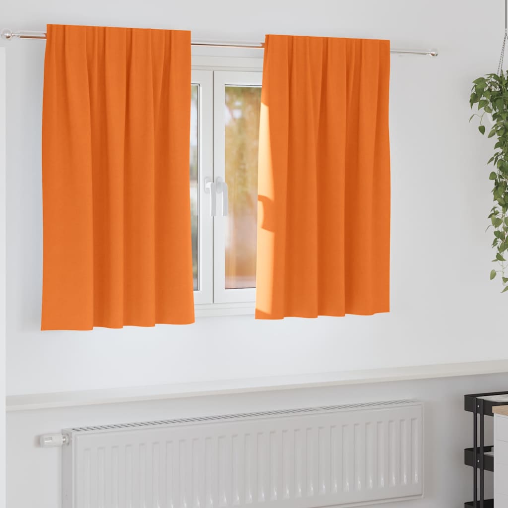 vidaXL Firany blackout z kółkami 2 pcs Jasnopomarańczowy 140 x 140 cm