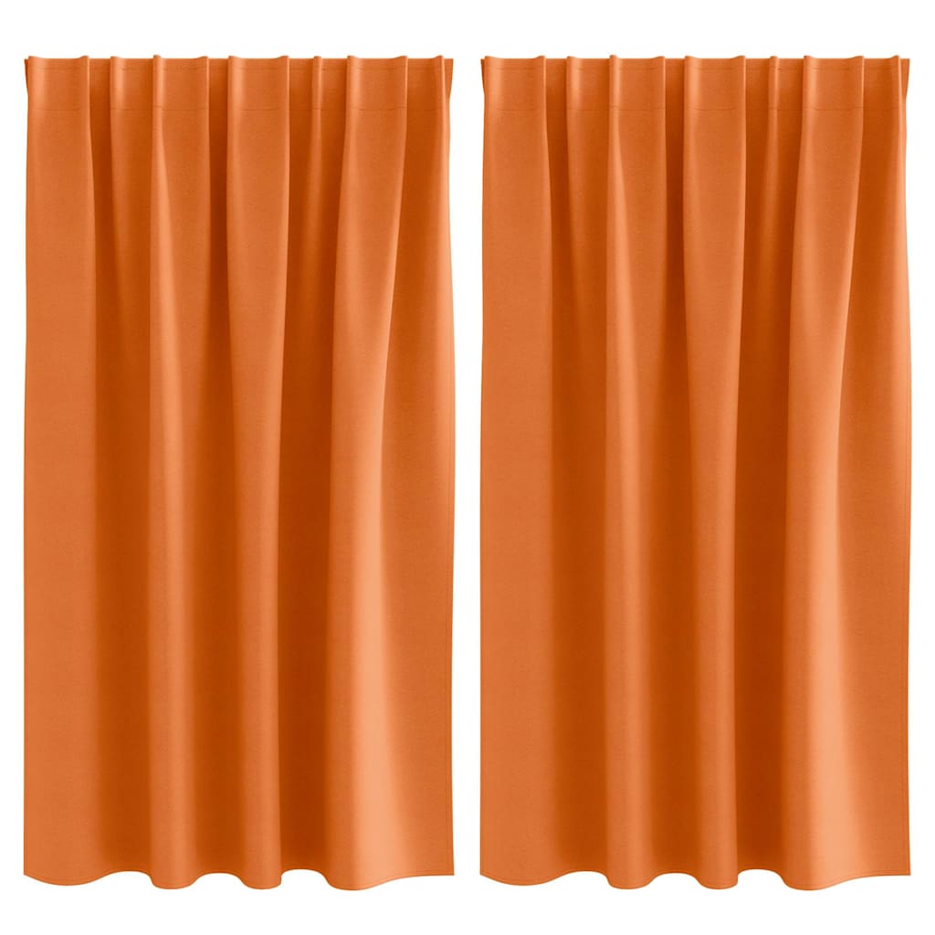 vidaXL Firany blackout z kółkami 2 pcs Jasnopomarańczowy 140 x 140 cm