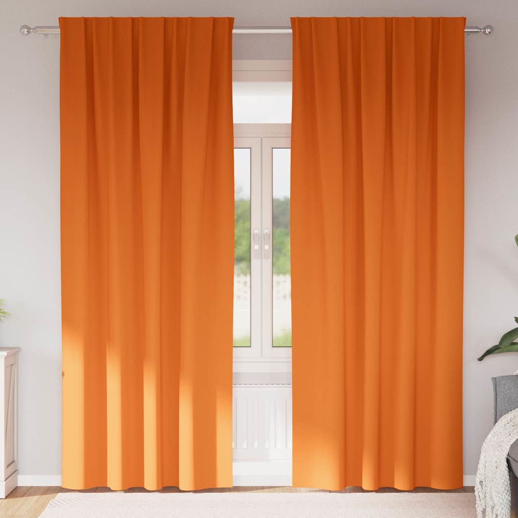 vidaXL Firany blackout z kółkami 2 pcs Jasnopomarańczowy 225 x 140 cm