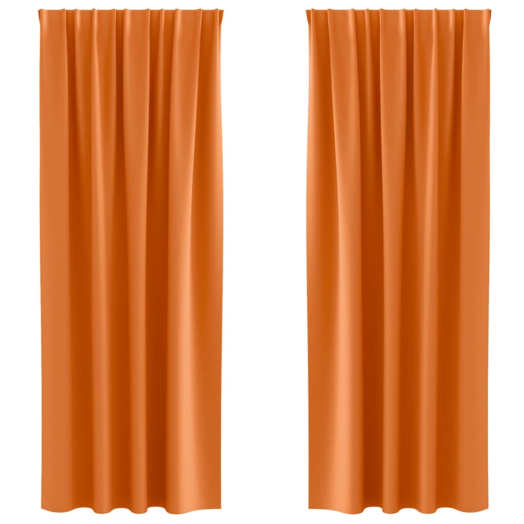 vidaXL Firany blackout z kółkami 2 pcs Jasnopomarańczowy 225 x 140 cm