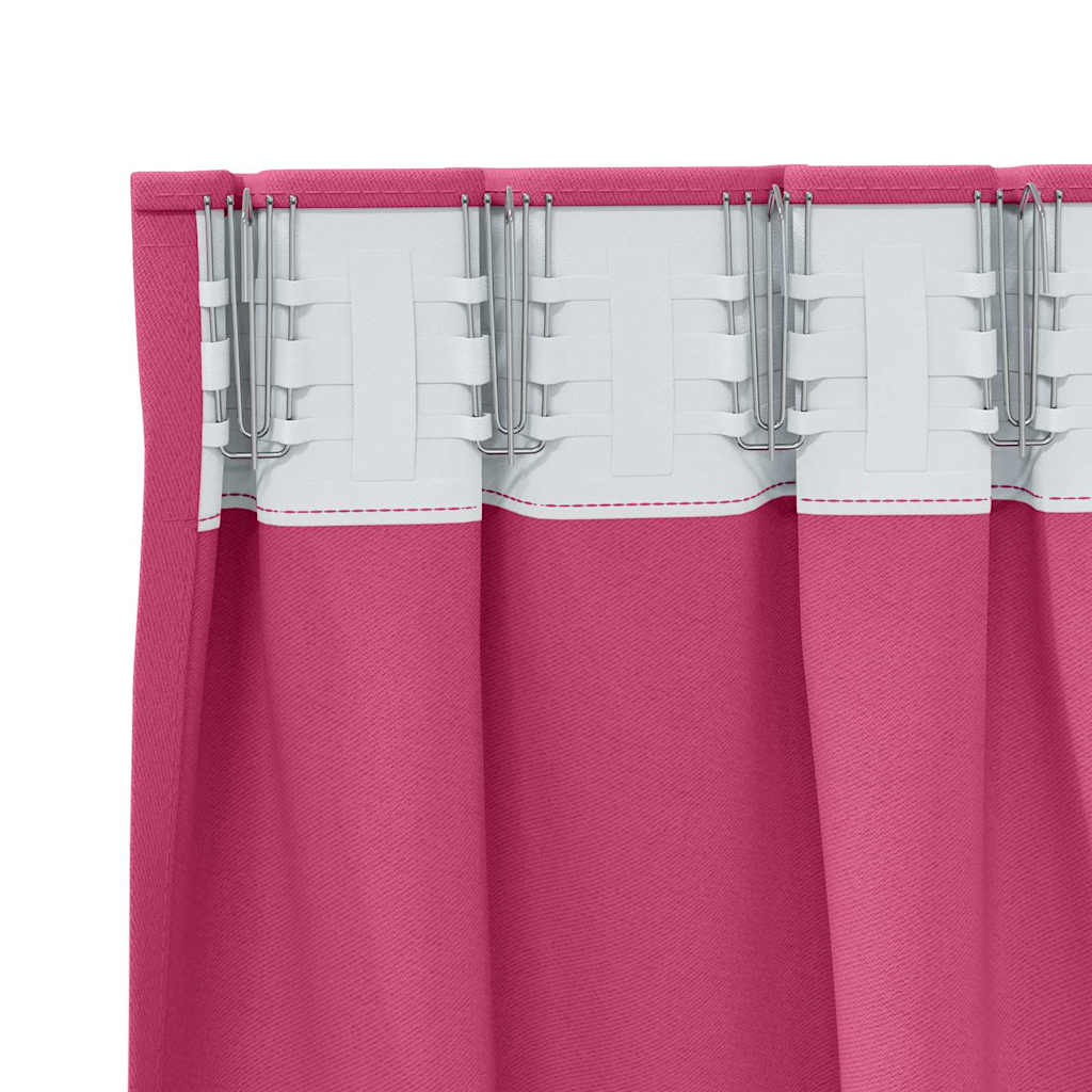 vidaXL Firany blackout z kółkami 2 pcs Jasnoróżowy 140 x 140 cm