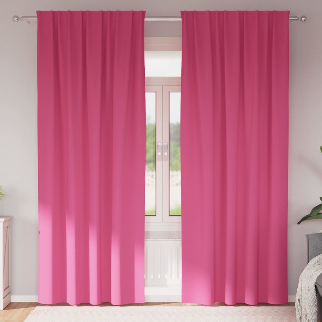 vidaXL Firany blackout z kółkami 2 pcs Jasnoróżowy 245 x 140 cm