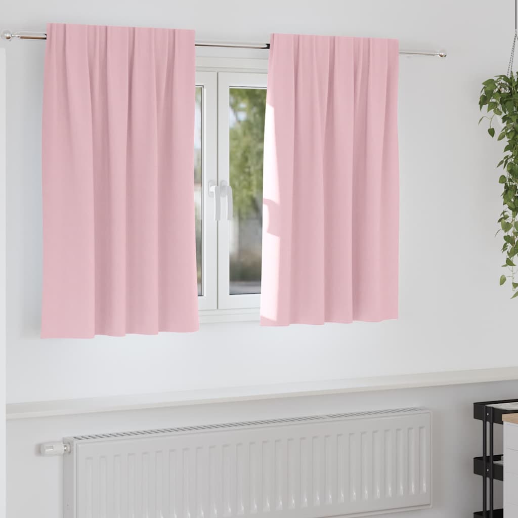 vidaXL Firany blackout z kółkami 2 pcs Dziecięcy róż 140 x 140 cm