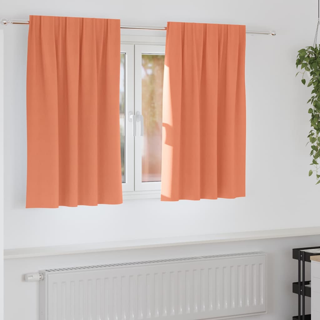 vidaXL Firany blackout z kółkami 2 pcs terakota 140 x 140 cm Poliester