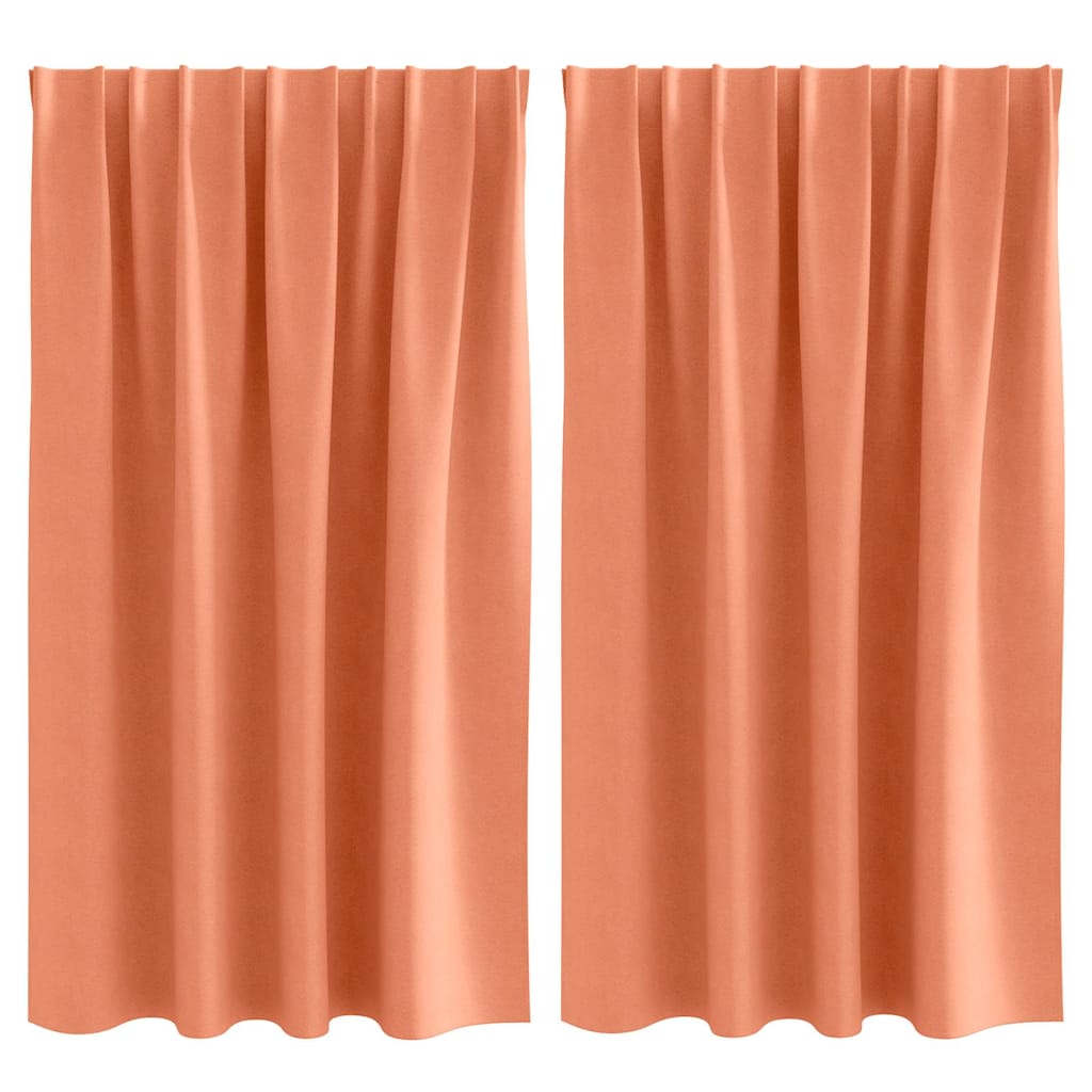 vidaXL Firany blackout z kółkami 2 pcs terakota 140 x 140 cm Poliester